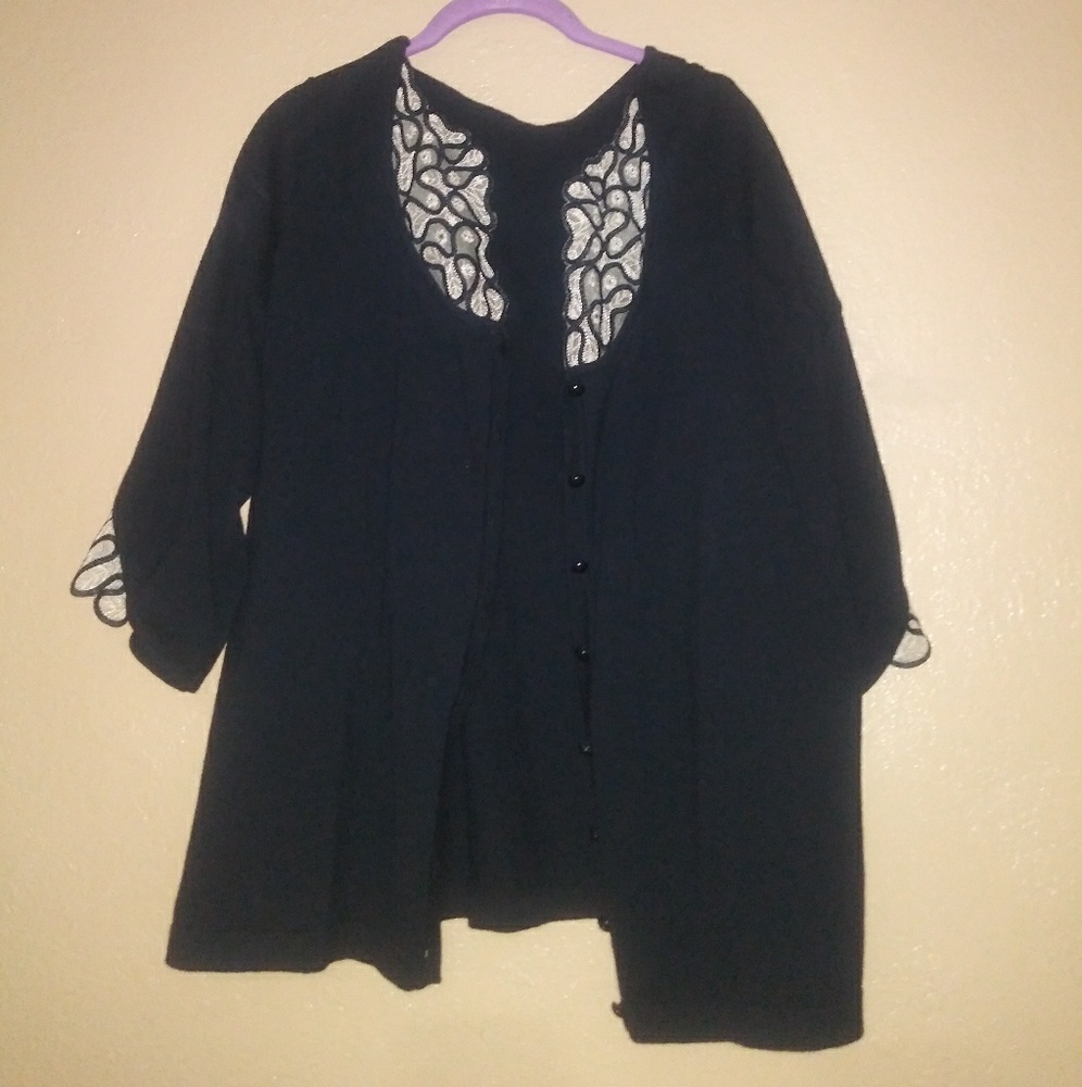 Black cardigan 1X